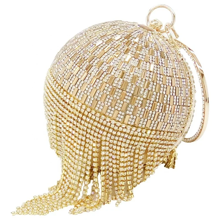 
Diamond Tassel Women Metal Crystal Clutches Evening Bags Wedding Ball Bag Handbag Clutch Purse 