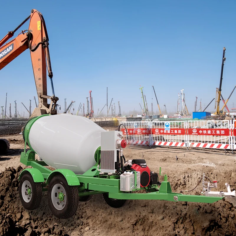 Mobile Concrete Mixer Tank Diesel Engine Bulk Cement Tanker Semi Trailer