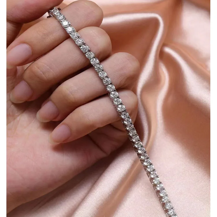 Fine Jewelry 10K14k18k Gold  Lab grown diamond Tennis Bracelet 2mm 3mm 4mm 5mm Black Diamond Moissanite Tennis Bracelet