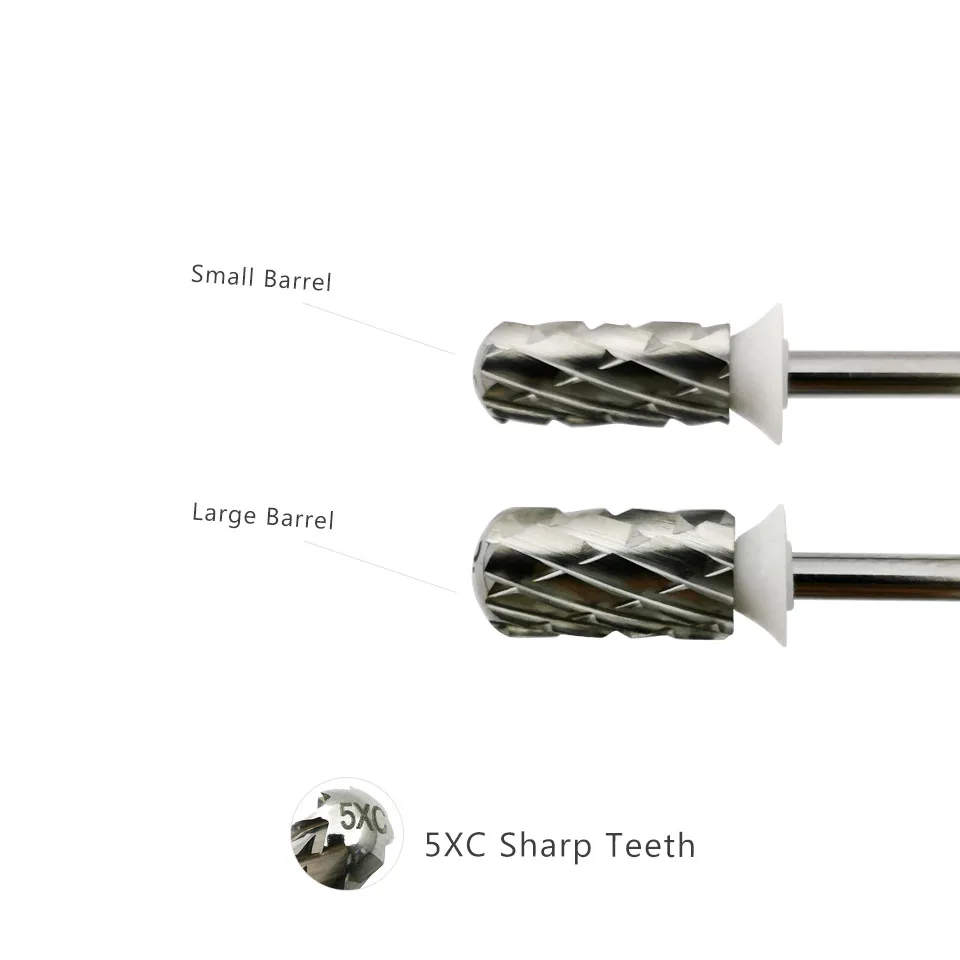 HYTOOS Round Top Small Barrel Carbide 5XC Nails Drill Bit Remove Thick Gel Manicure Drills Accessories Tool Supplier