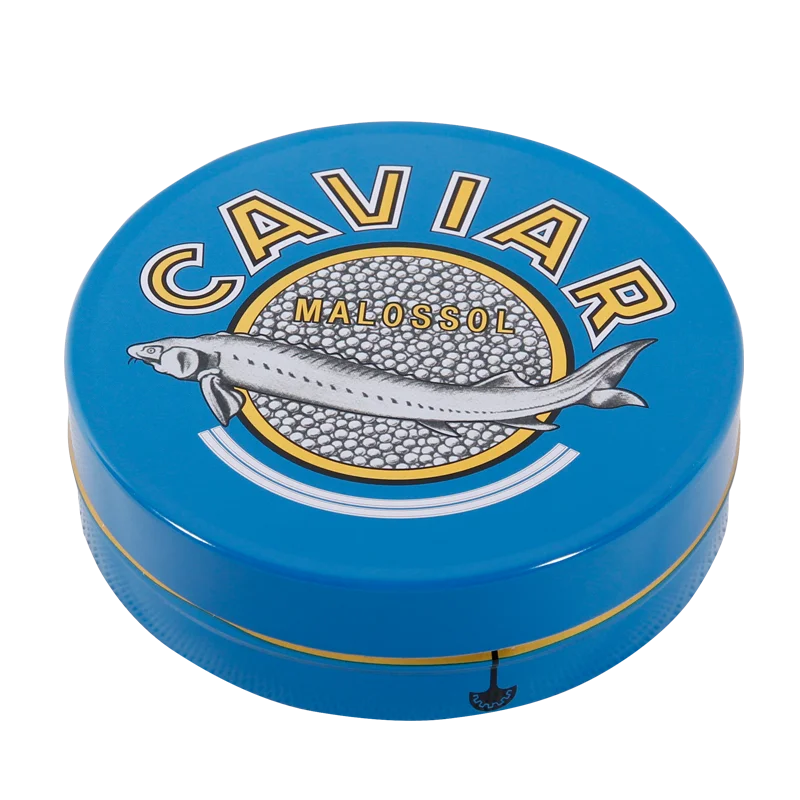 High Quality round Metal Tin Can Food Grade Empty Container Vacuum Caviar Tin Box Tin Box for Caviar Storage