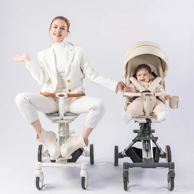 Black White Luxury Baby Stroller Baby Spiral Plush Activity Toy Custom Logo Doll Stroller For Kids