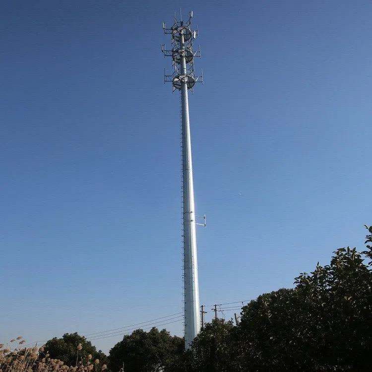 High Quality Galvanized Gsm Internet Telecom Antenna Pole Communication Radio Towers Telecoms Monopoles