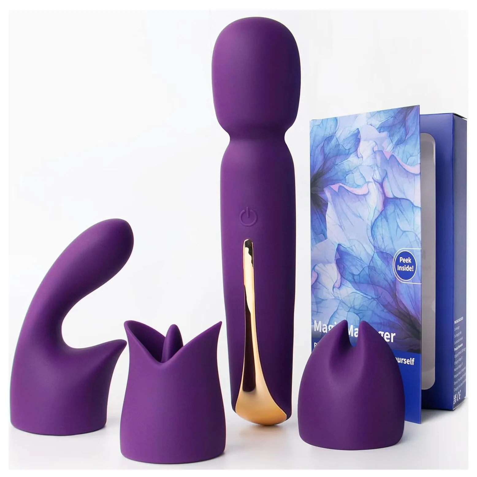Wand Vibrator Kits Vibrating Wand Adult Toys with 3 Attachments Clitoral G Spot Vibrator Cordless Powerful Sex Toy for Women
