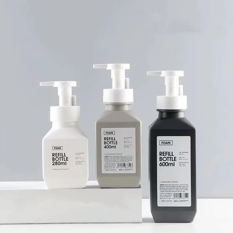 Wholesale 280ml 400ml Refillable Shampoo Body Lotion Plastic Bottle with Pump