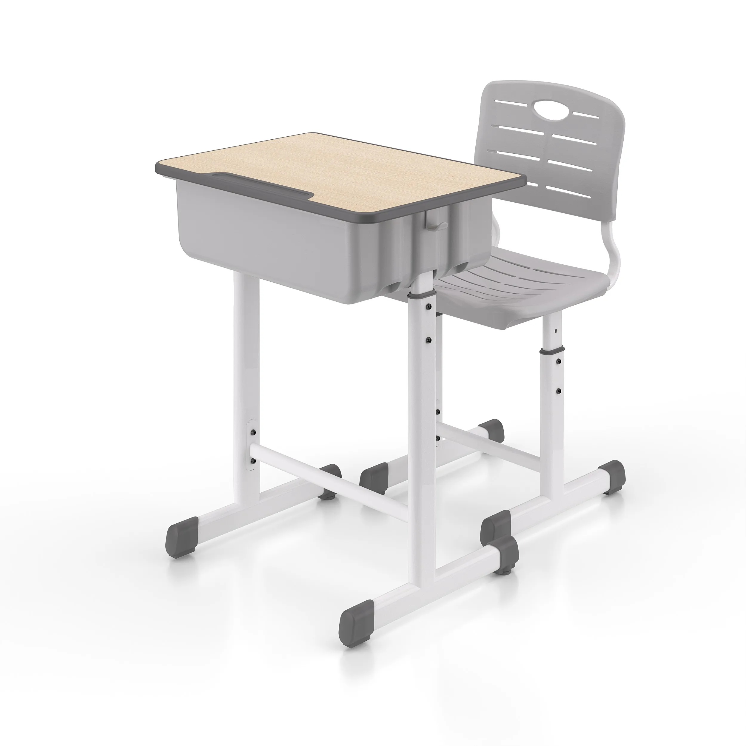 Cheap Durable Wooden School Furniture Student Desk And Chair Set Single Modern School Desk And Chair For Classroom Adjustable