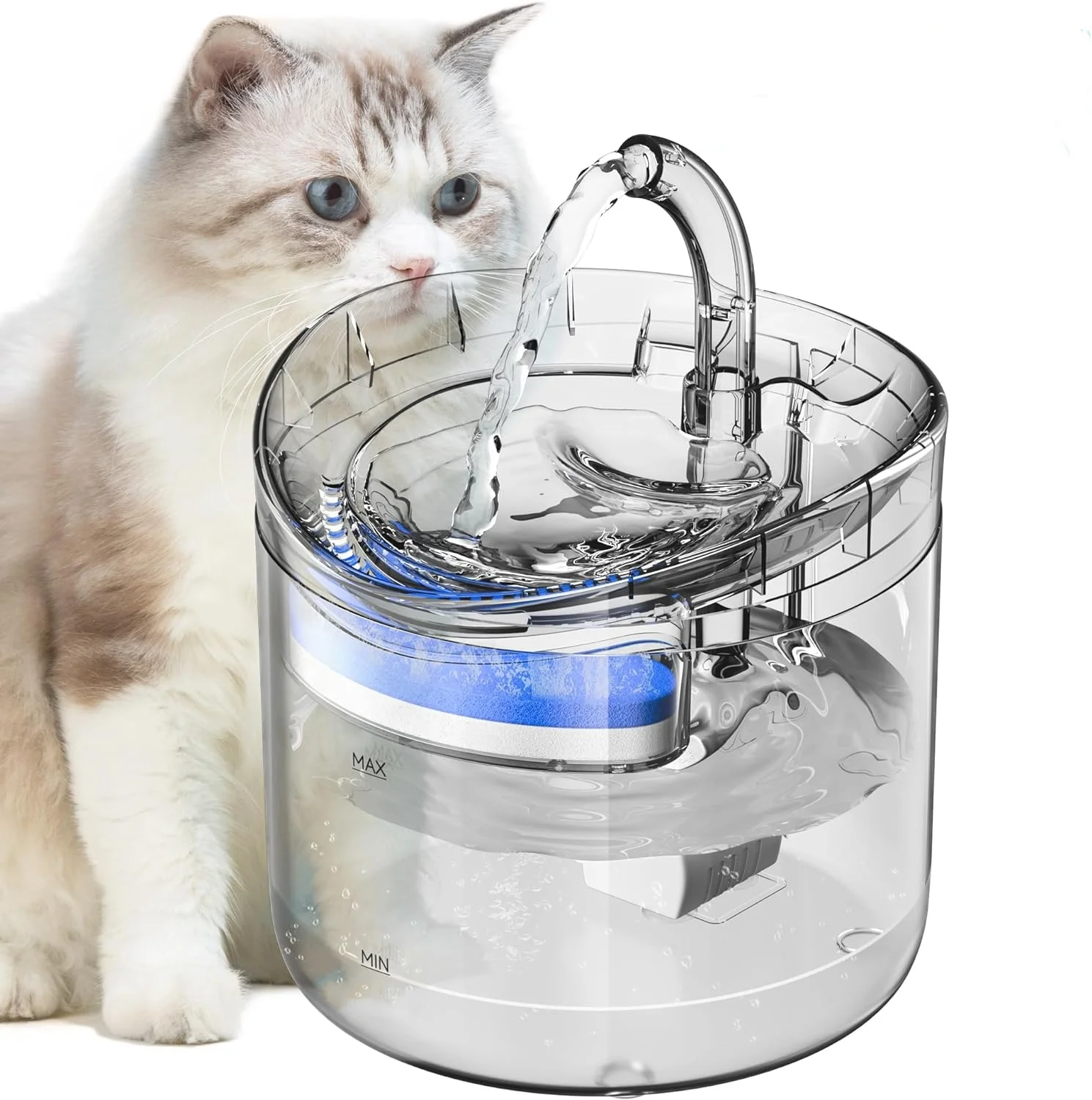 Cats Water Drinking Fountain Automatic Filter Cats Fountain with Silent Water Pump Faucet Pet Cats Dog Drinking Water Dispenser