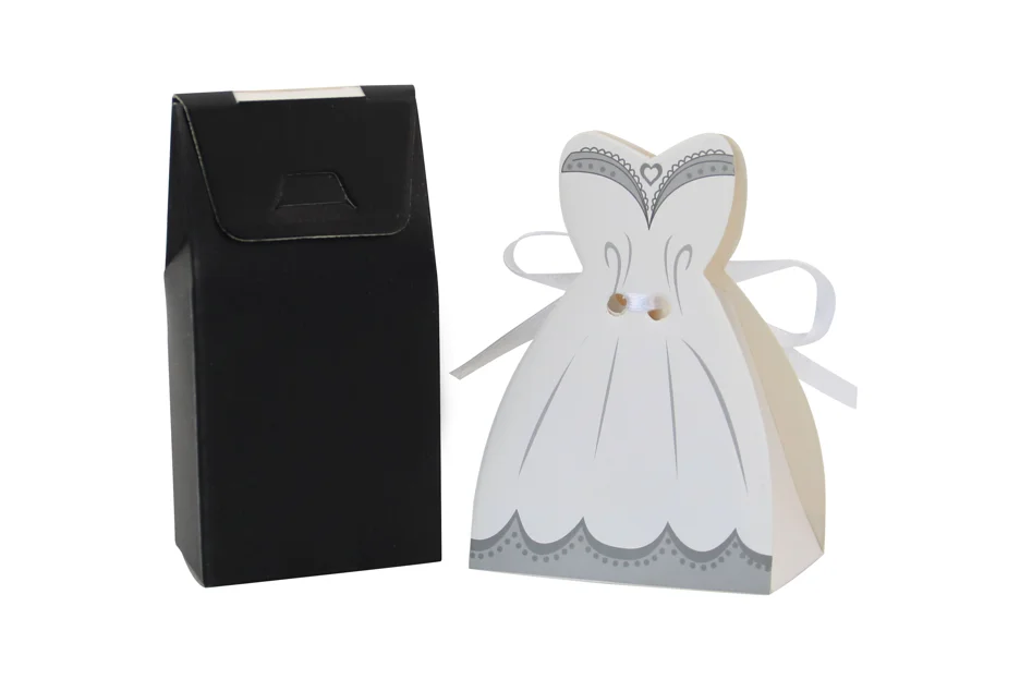 Bride and Groom Ribbon Wedding Favor Candy  gift box Bride Birthday Bridal Shower Decorations