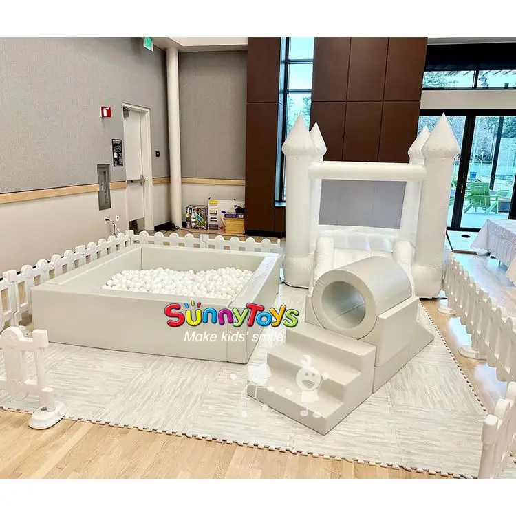 SunnyToys golden  soft play equipment  door to door playground soft play foam set Ball Pools