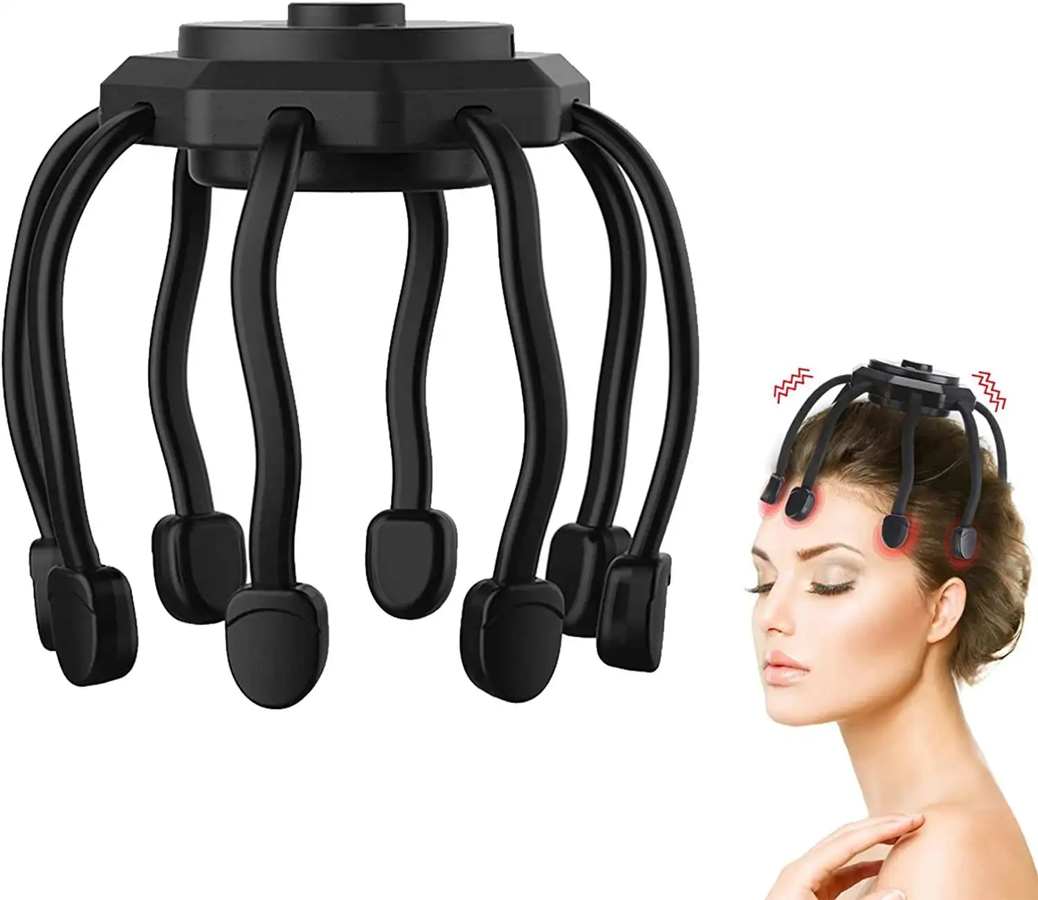 Hands Free Rechargeable Electric Head Massager Vibrating Head Massager Helmet for Stress Release