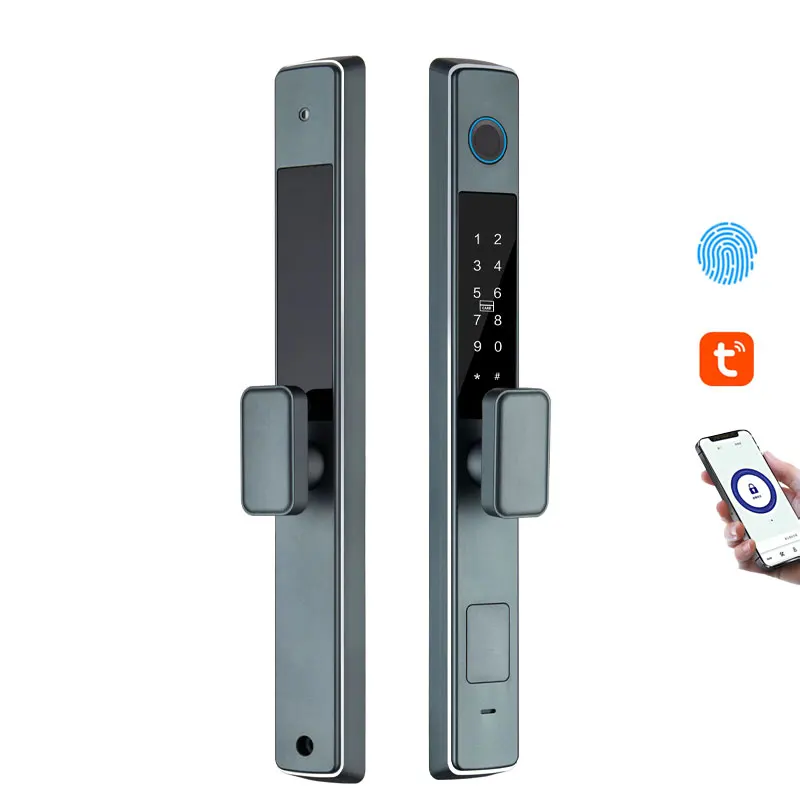 Handle fingerprint Door Lock Remote Unlock Smart Gateway Ttlock App Wifi Bluetooth Locks Fingerprint Door Locks