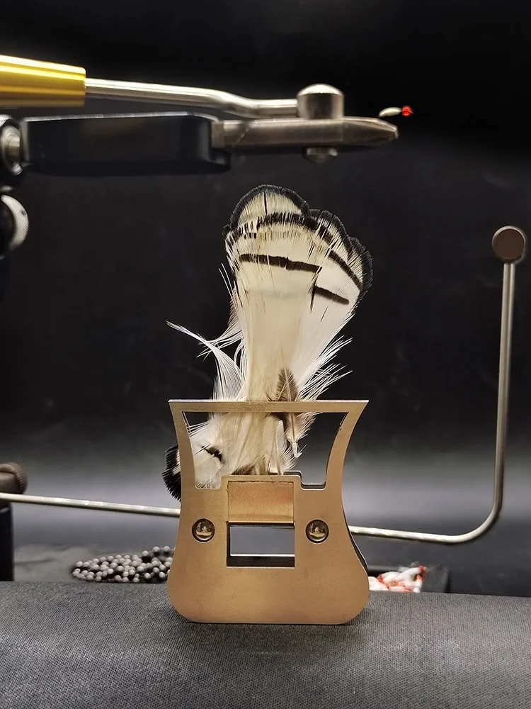 CDC Feather Hackle Pliers for Fishing Fly Tying Tools Stainless Steel Stacker Feather Bender Clip Dubbing Hackle Holding Tool