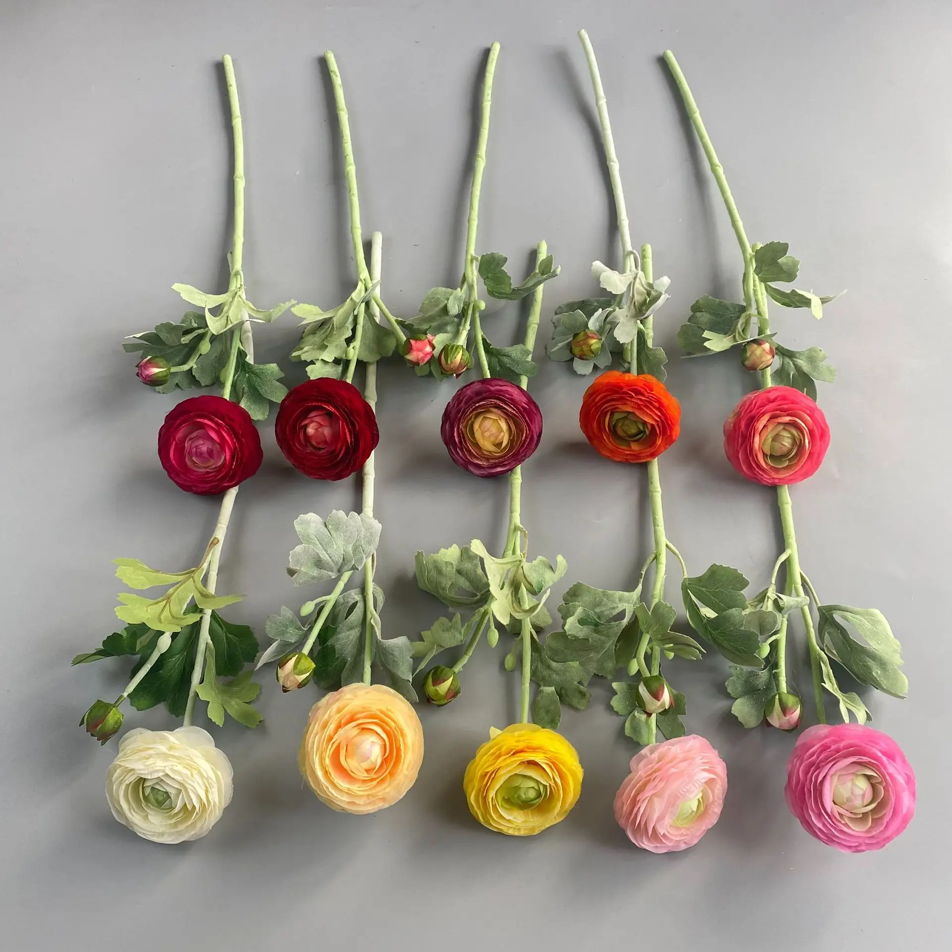 Simulation 2 Head Silk Camellia Peony Rose wedding hall hotel decoration floral flowers