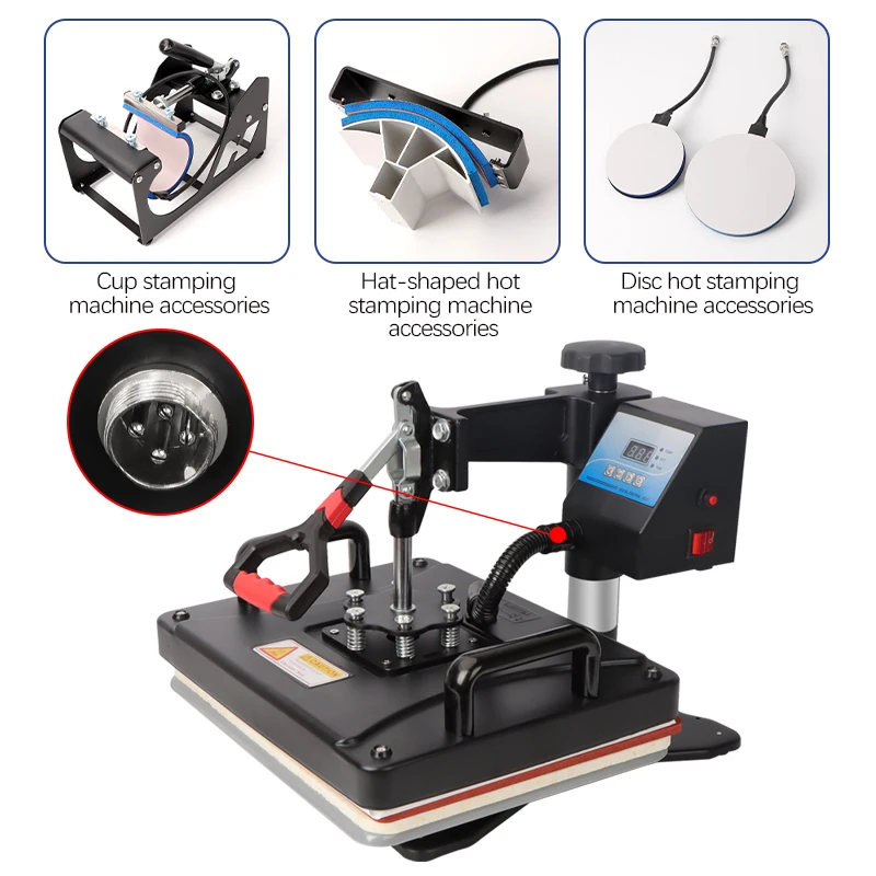 Multifunction Heat Press Transfer Machine Sublimation 5 in 1 Heat Press Machine for T-Shirt/Hat/Mug/Plate
