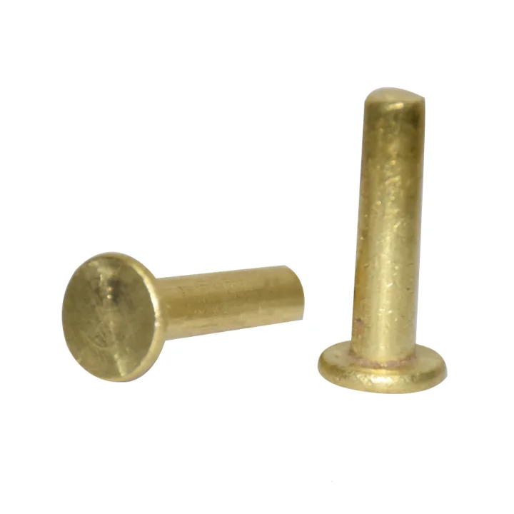 high quality custom dowel pin solid aluminum/titanium/copper/stainless steel/brass gold flat head rivet