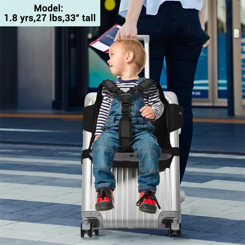 Foldable Portable Travel Bag Chair Suitcase Trolley Baby Ride Carry On Luggage with Seat for Kids