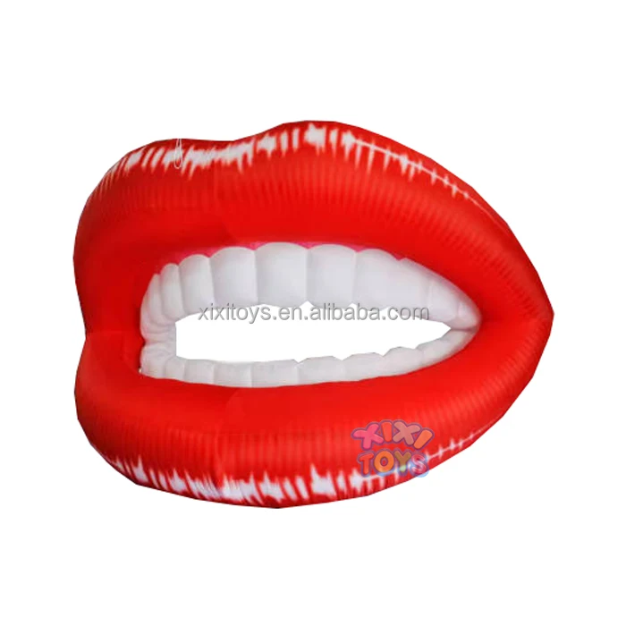 XIXI TOYS Custom Valentine Festival Holidays Inflatable Decorations Balloons Inflatable LED Light Lady Sexy Red Lips For Events