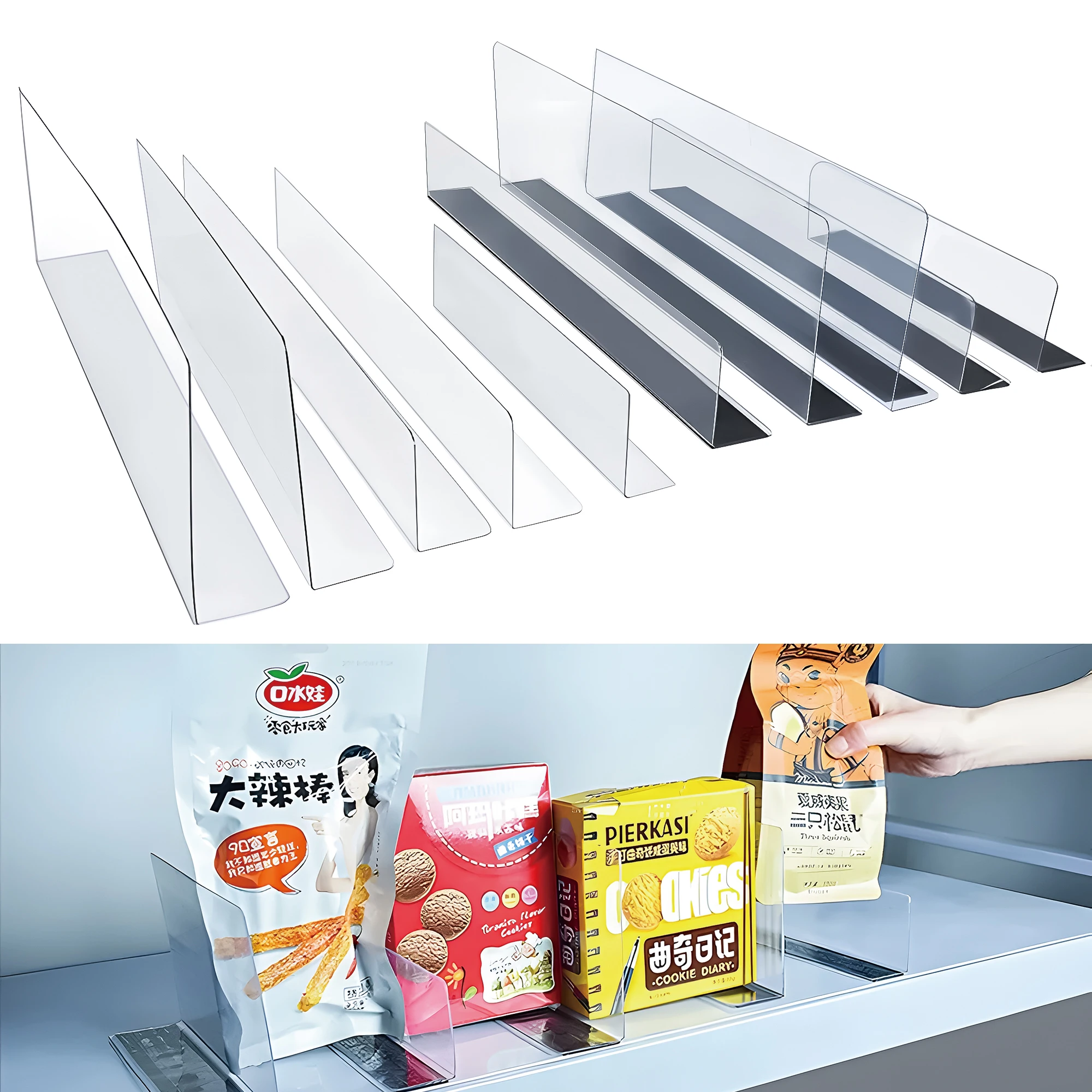 Free Sample Wholesale Clear PVC Shelf Supermarket Store Partition L Shape Shelf Dividers