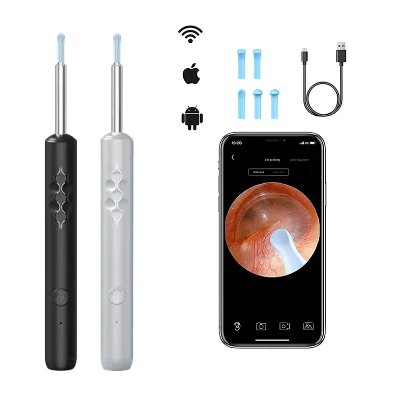 Wifi  Visual Ear Spoon Mini 1080P Hd Camera 3.5mm 5mp Electric Ear Wax Removal Cleaner