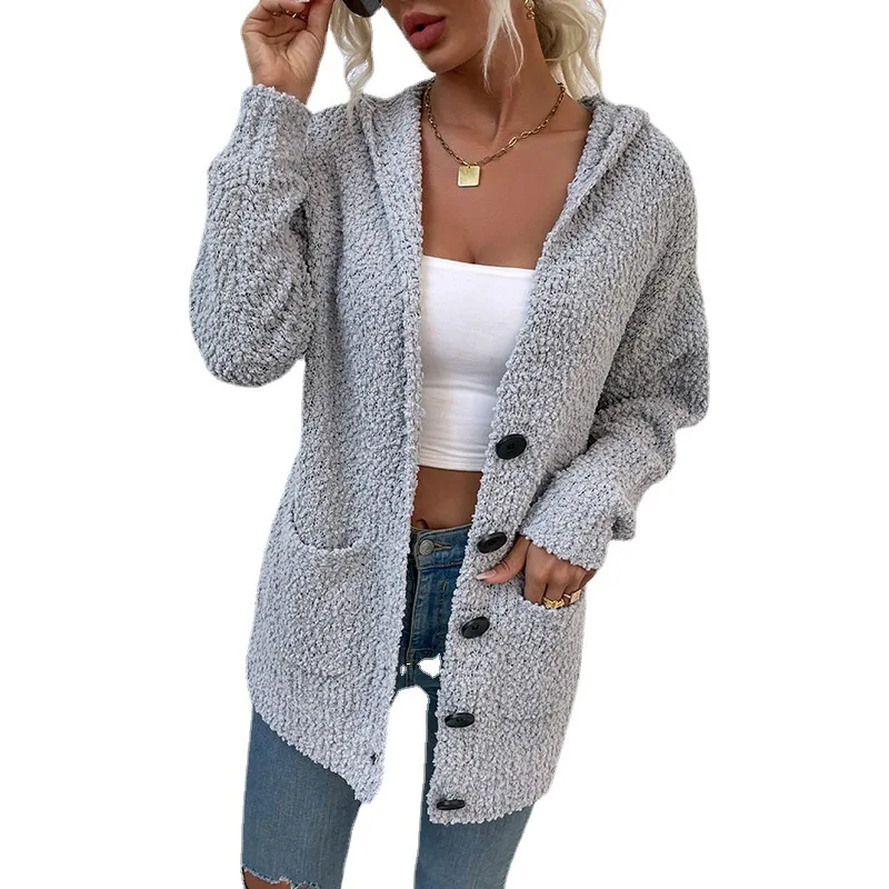 Fall Custom Ladies Coat Jacket Outwear designs Casual Long Sleeve V Neck Women sexy Knitted  Cardigan Sweater