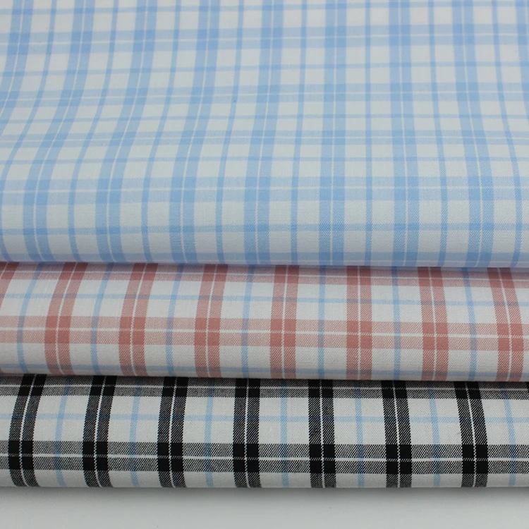 fabric supplier of Famous brand pure 100% cotton yarn dyed orange check fabric woven fabric manufacturer for shirt
