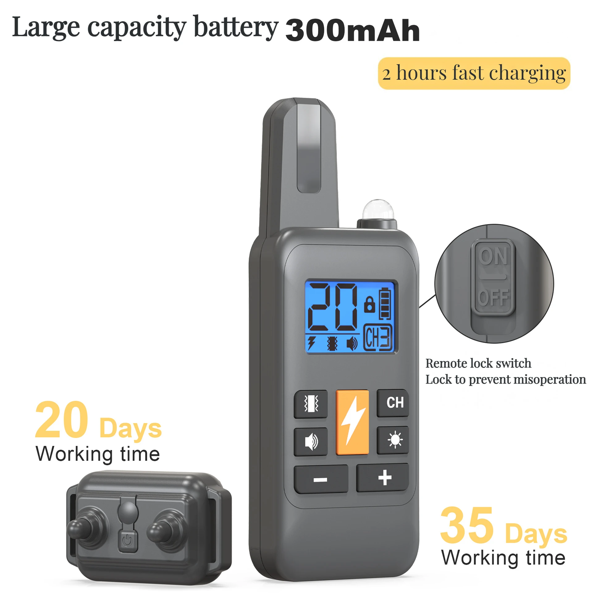 Upgraded Automatic Waterproof Rechargeable LCD Screen Bark Collar Dog Bark Control collar