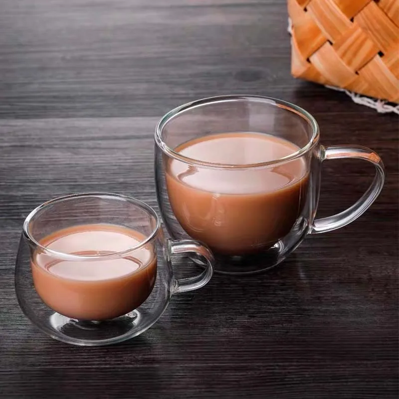 150ml Heat Resistant  Insulated Drinking Espresso Coffee Cup Mugs With Handle For Home Restaurant Office