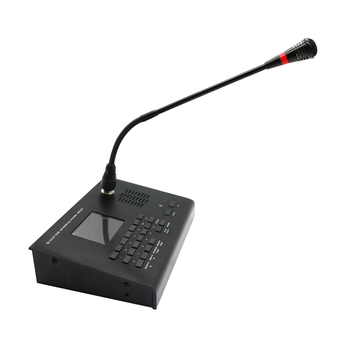 T Public Address System SIP Network Workstation IP Remote Paging Microphone With LCD Screen For Sip Project Intercom System
