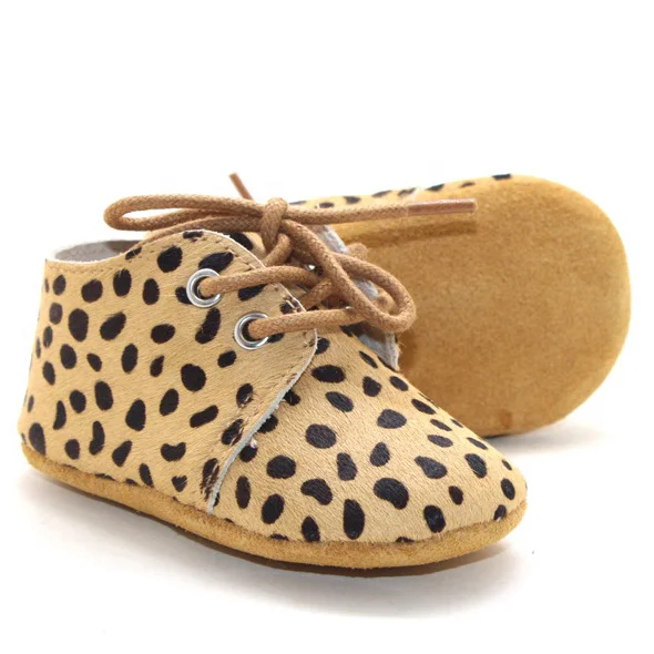 OEM lace up design casual leopard print 2023 baby shoes 0-3