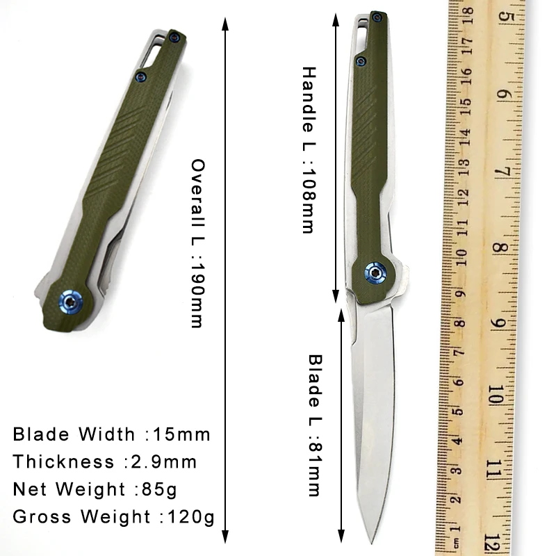 Boutique Personalized Gift Pocket Knives for EDC Enthusiasts High Hardness D2 Steel Portable Sharpest G10 Handle Folding Knife