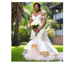 Foreign trade wedding dress wholesale african mermaid lace wedding dress custom