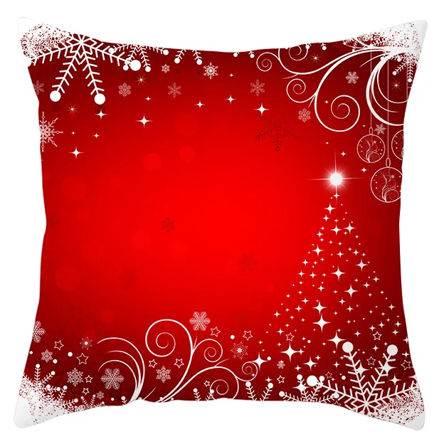 New Santa Claus Elk Snowflake Cushion Cover, Festive Home Decor Sofa Cushion Cove