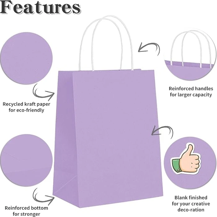 Brown Paper Bags Kraft Paper Bag with Handle Wholesale Craft Custom Paper Bags with Your Own Logo for Gift Shopping