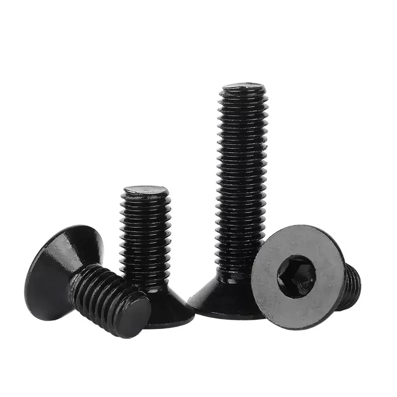 Black Screw Flat Head Hex Socket Countersunk Allen Bolts Din7991 Black Oxide Full Thread Stainless Steel Machine Screws