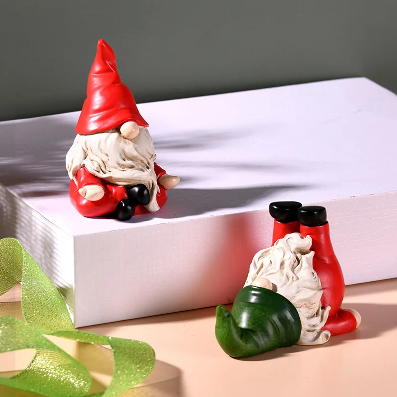 Nordic design Christmas small pendant Christmas faceless elderly crafts cartoon home desktop resin ornaments unique home decor