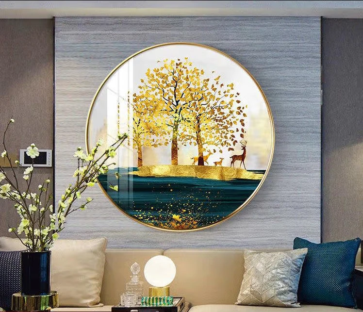Luxury aluminum round mirror photo picture frame for decoration