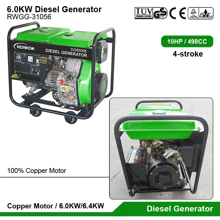 CE 6.0KW Portable Small Diesel Power Generator Set Price Home Air Cooled Diesel Engine Generators