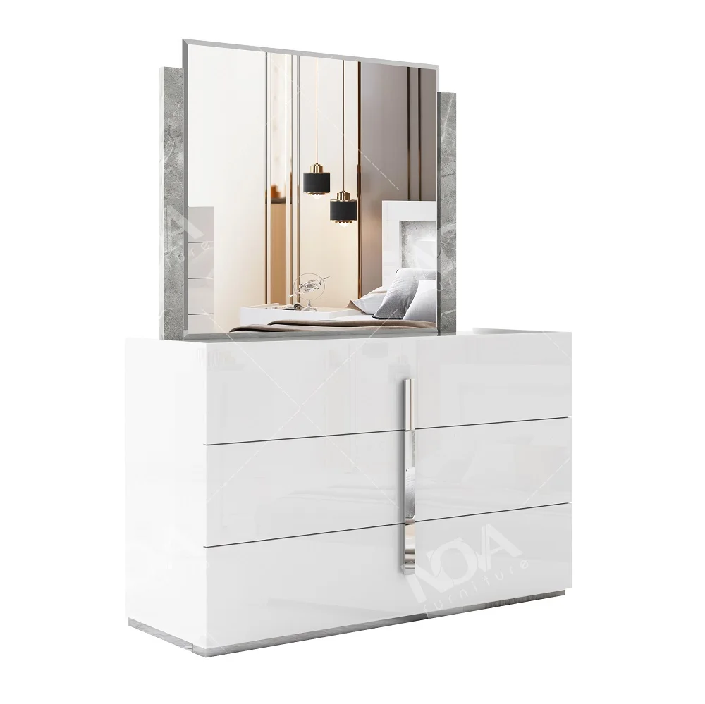 NOVA Wooden Bed Set Furniture Bedroom King Size Modern 5 Pcs Bedroom Collection