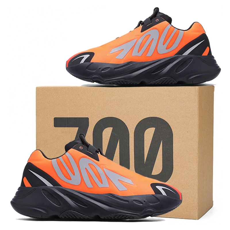 Original High Quality 700 V2 Genuine Leather Shoes Children Casual Sports  Kids Yeezy Shoes Sneakers