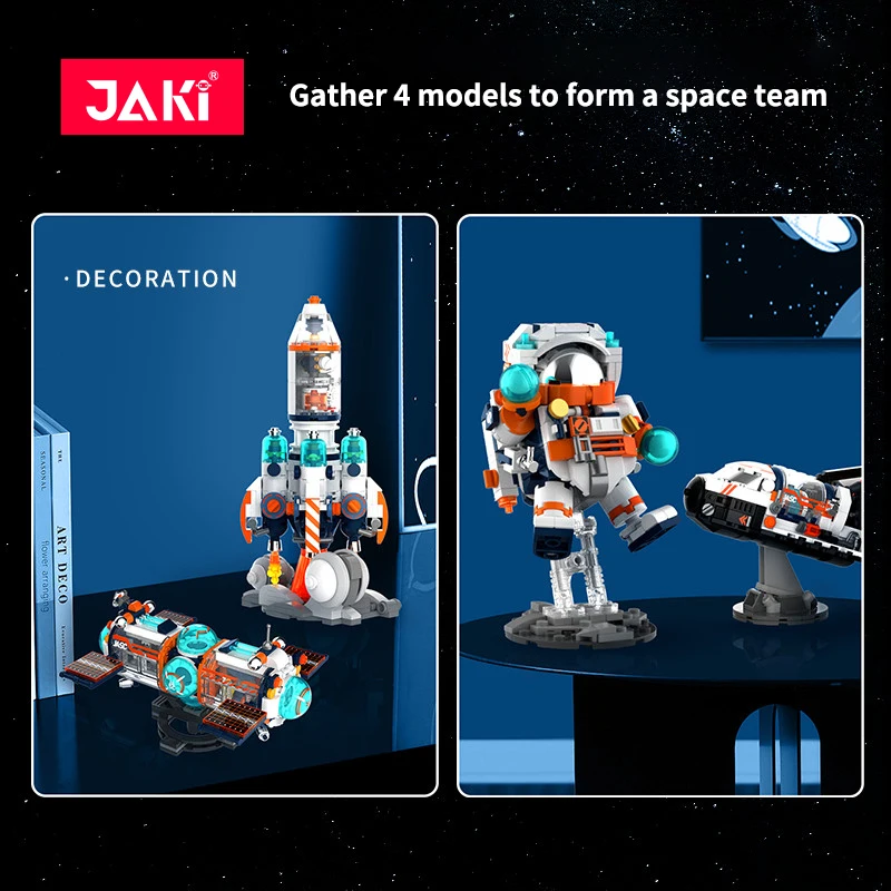 Hot Selling Stem Toys Kids Diy Educational Assembly Building Blocks Aerospace Space Rocket Building Bricks Toy