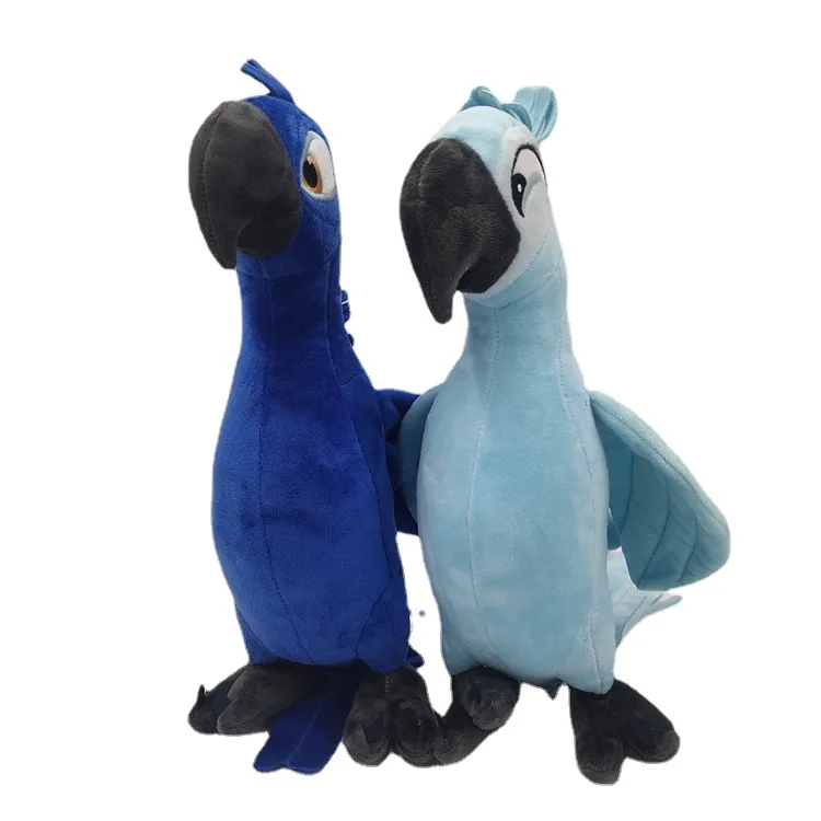 Rio 2 Movie Plush Toy Set - 30cm Blue Parrot Blu & Jewel Stuffed Birds, Soft Christmas Gift for Kids