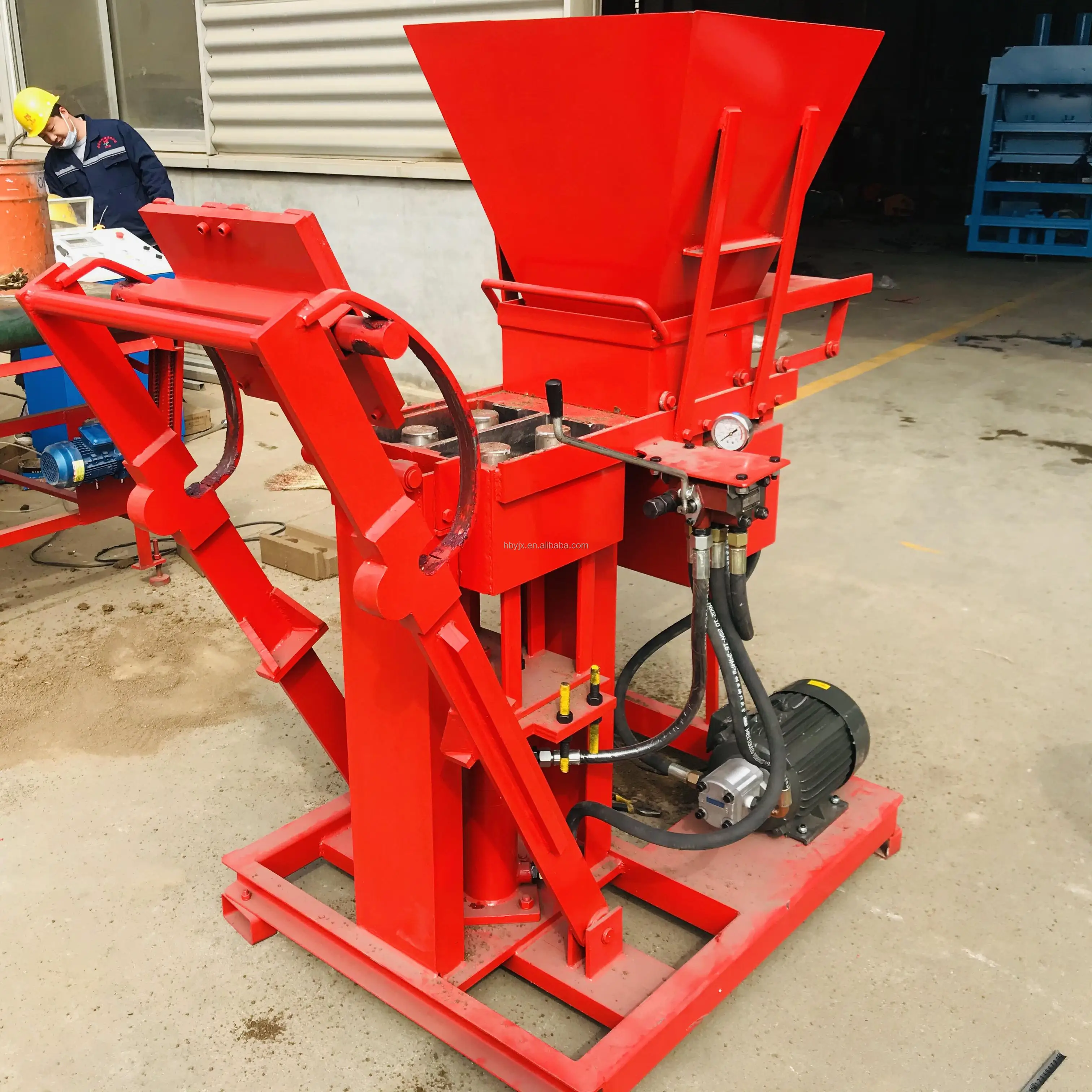 HBY2-15 equipment for small business at home Eco Brava small manual interlocking brick machine be famous in Africa