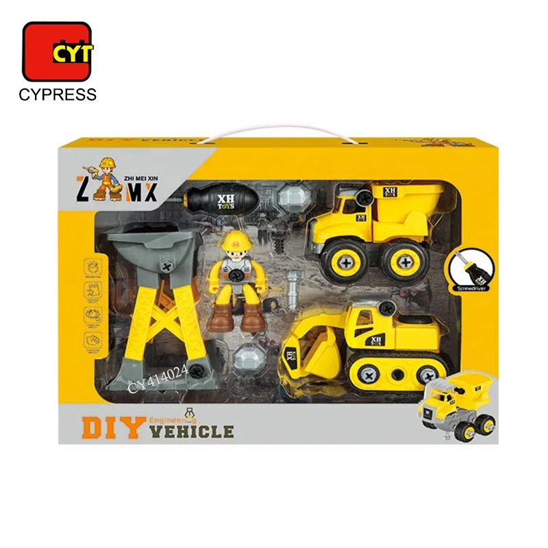 2022 New Toys Truck 2 Model Assorted Cute Mini Take Apart Assembly Toy Truck For Kids