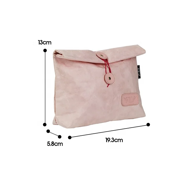 OEM Cosmetic Storage Pouch Waterproof Makeup Tyvek Pink Custom Toiletry Bag