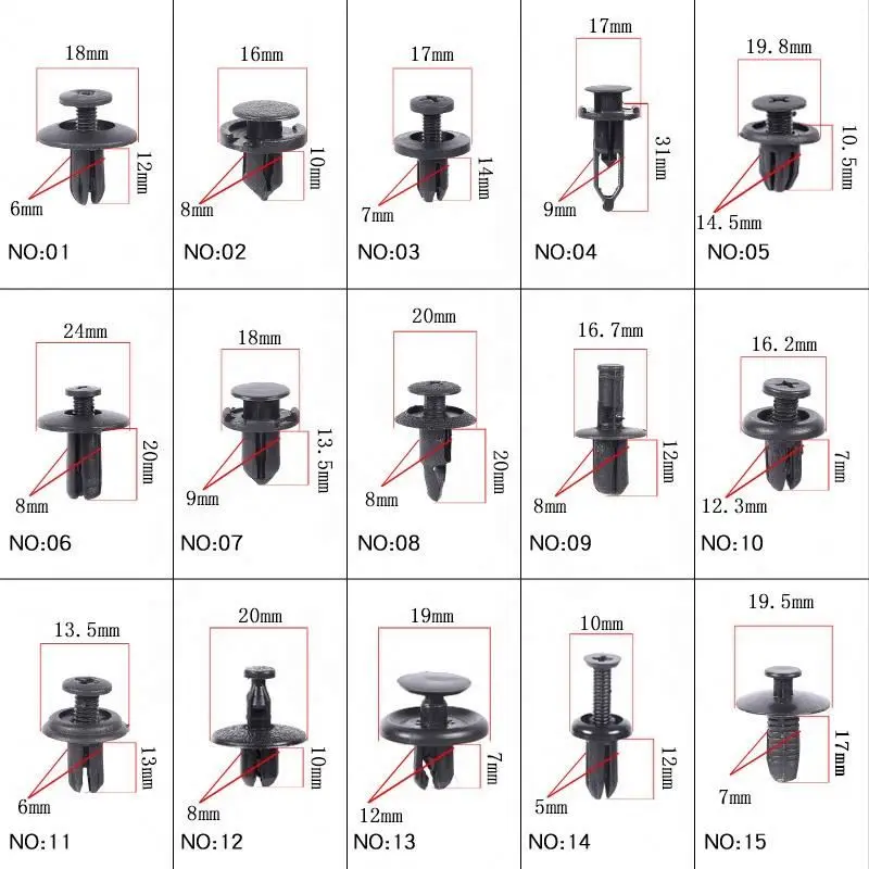 Plastic Car Body Push Pin Rivet Fasteners Trim Moulding Clip For Honda For Toyota For BMW Universal Car