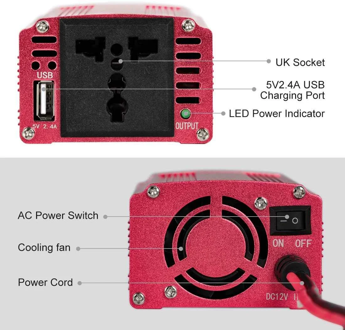 Inverter 300/600/1000/2000/3000W Peaks 12V 220V Modified Sine Wave Voltage Transformer Power Inverter Converter Car Charge USB