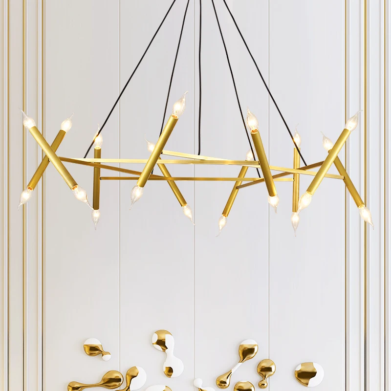 KABO moden simple chandelier antique bronze brass color dining light modern chandelier factory wholesale price