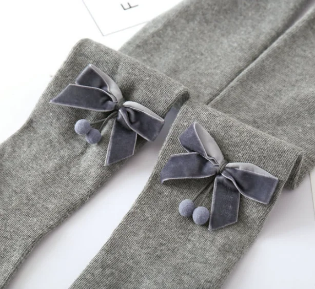 Custom bow designer winter suits compression kids fitted sets baby girls dresses legging pantyhose