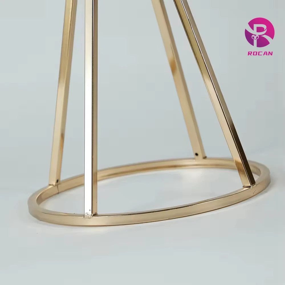 Gold Flower Centerpiece with Glass Tube Flower Vase Table Centerpiece Riser Wedding Supplies