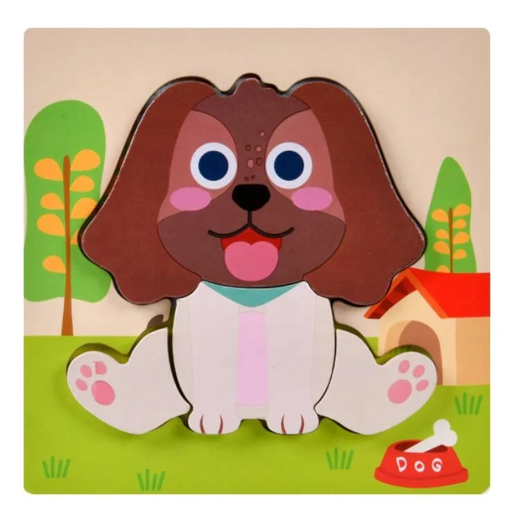 Promotion Montessori 3D Jigsaw Solid Wood Early Learning Toys for Preschool Kids Travel Game Gift for Boys Girls New Puzzle